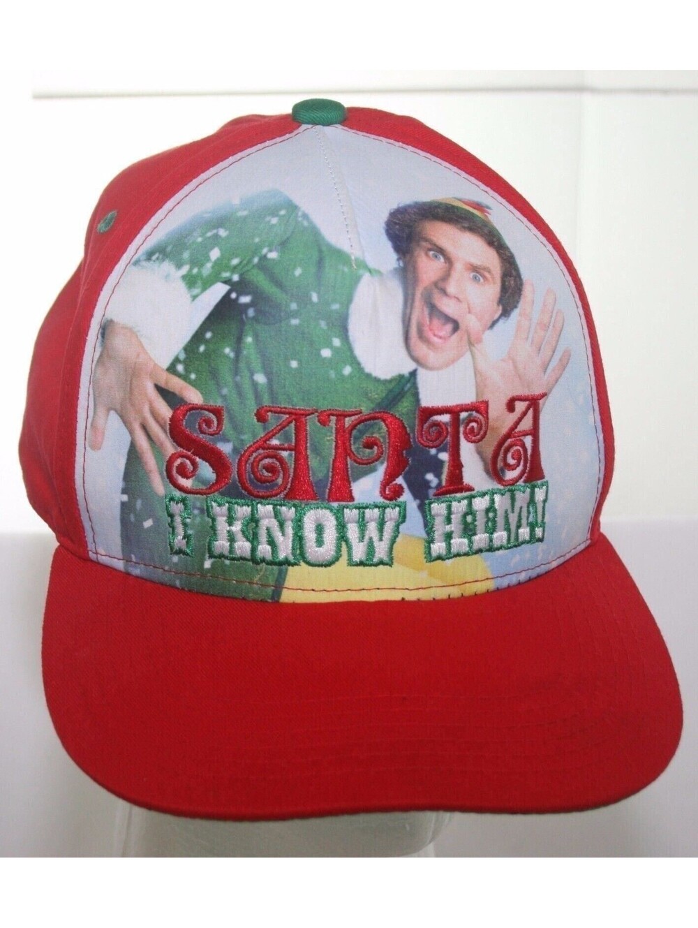 Buddy the Elf Christmas Movie Hat Will Ferrell "Santa I know him!" Snapback Cap